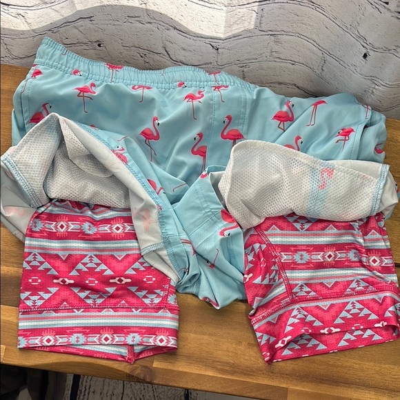 Flamingo Print Men's Swim Shorts - Picture 5 of 8